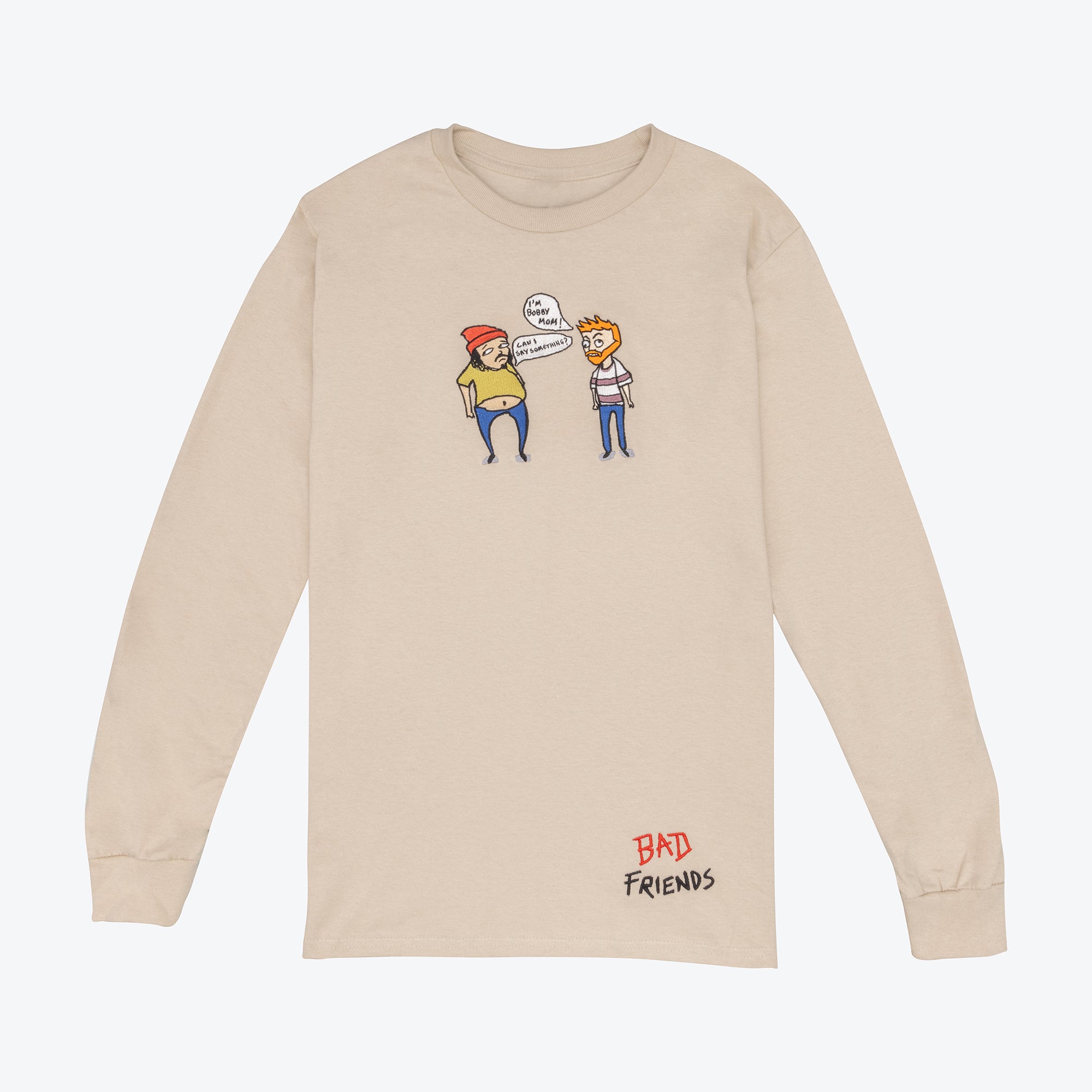 Bad Friends Embroidered Long Sleeve T-Shirt